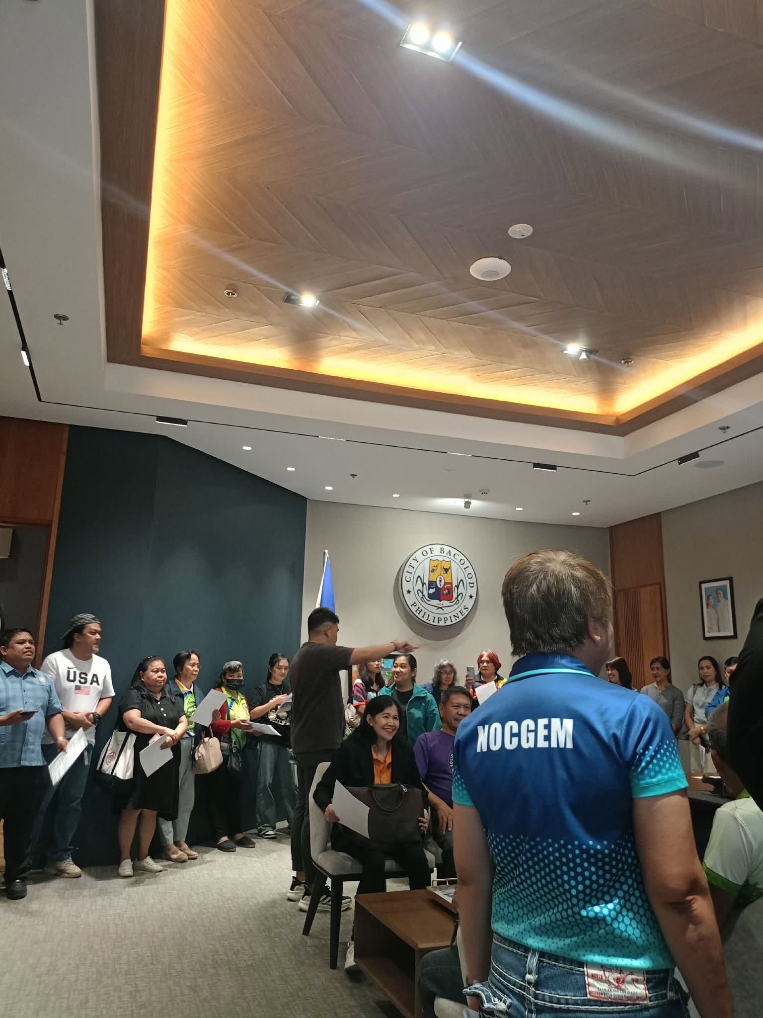 Newly sworn cooperative leaders gathered in the Office of the City Mayor