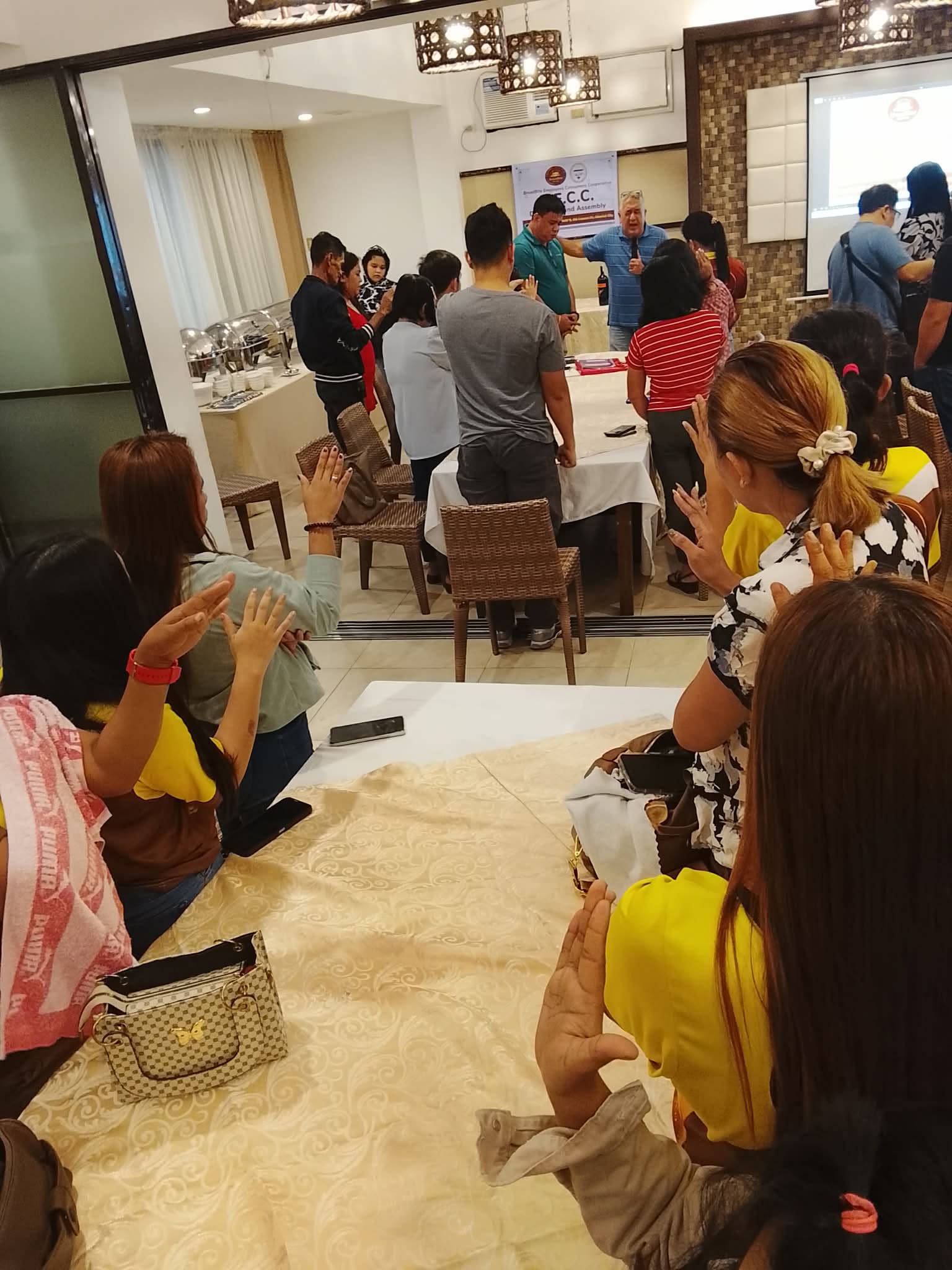 BECC participants joining the dedication prayer